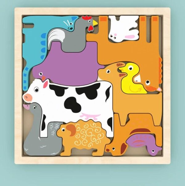 3D Wooden Jigsaw Puzzle; Pre Education Alphabet & Number Learning Multicolour Toy Blocks for Boys and Girls