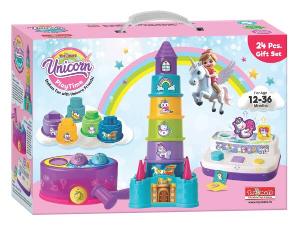 ToyStor Unicorn Play Time – 24 Pcs Educational Toy Gift Set for Toddlers (12–36 Months)